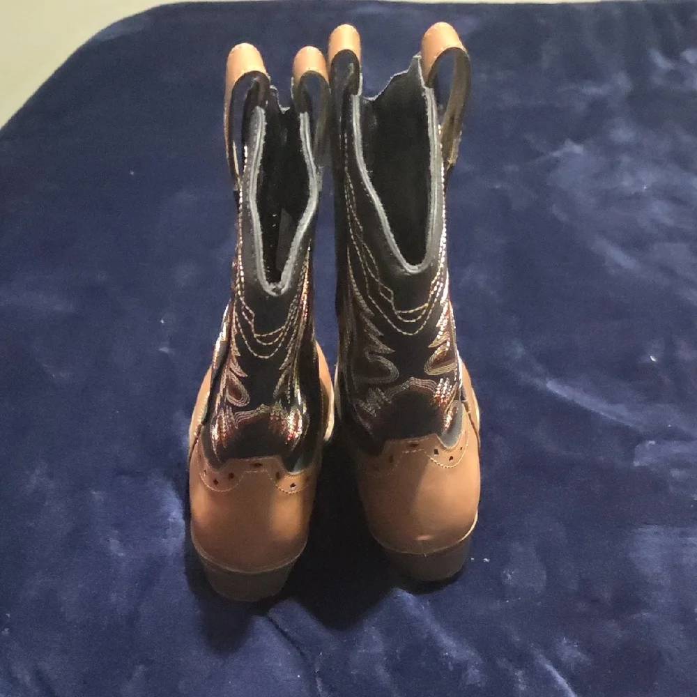 Kids Western Cowboy Boots - Brown and Black - Picture 5 of 6